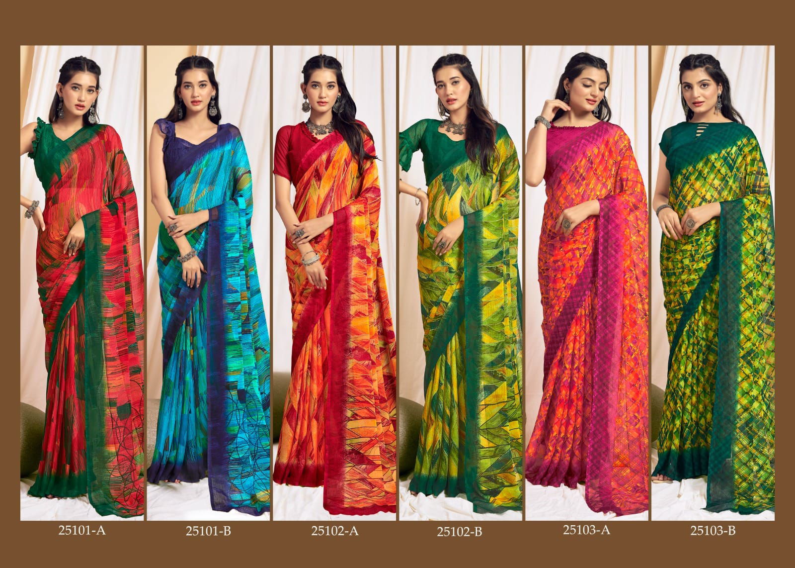 Ruchi Star Chiffon 125 soft Chiffon Saree Collection
